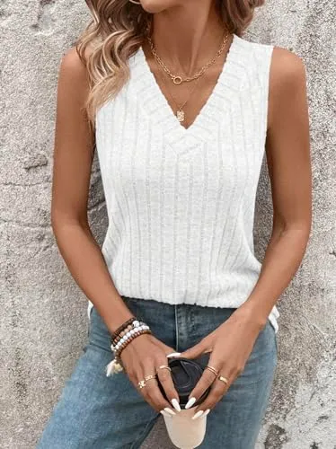 V-Neck Basic Tank — view 5