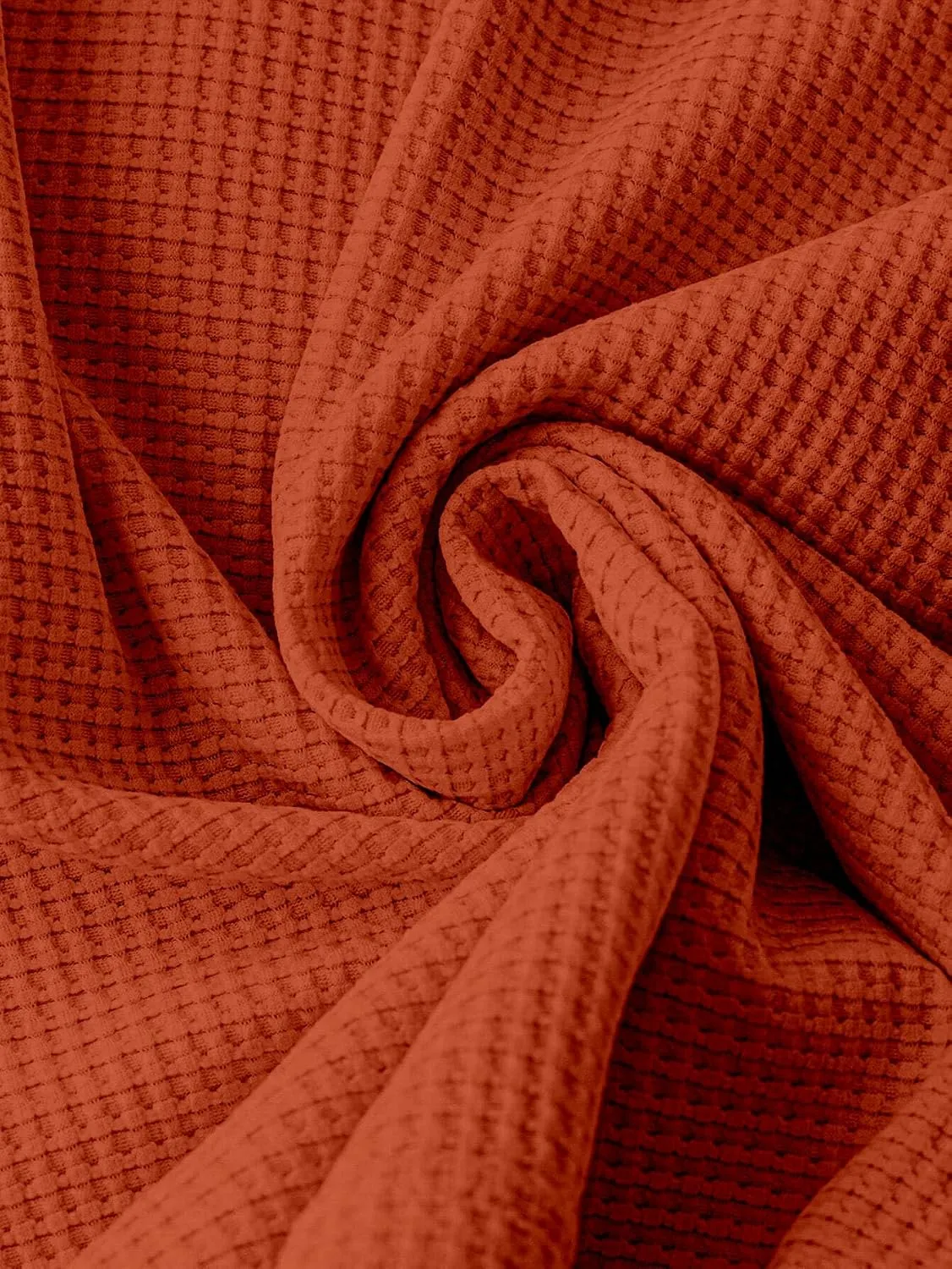 Waffle Knit Crew Neck Tee — Caramel — view 5