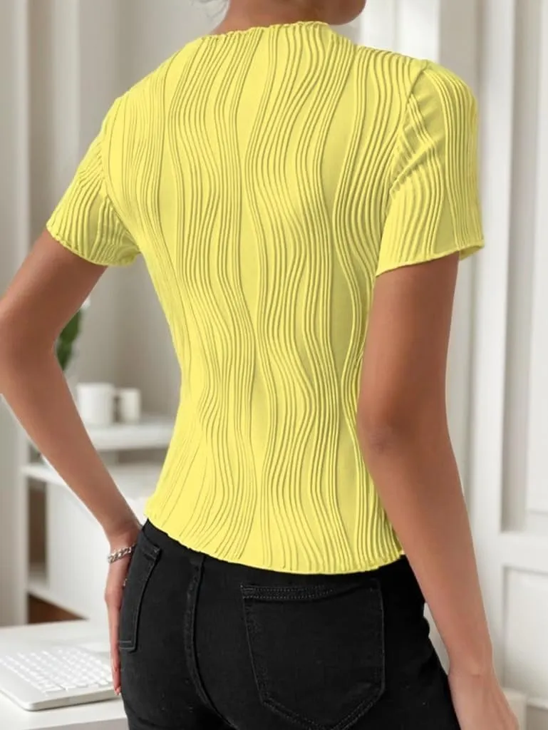 Y2K Crew Neck Tee — Yellow — view 3