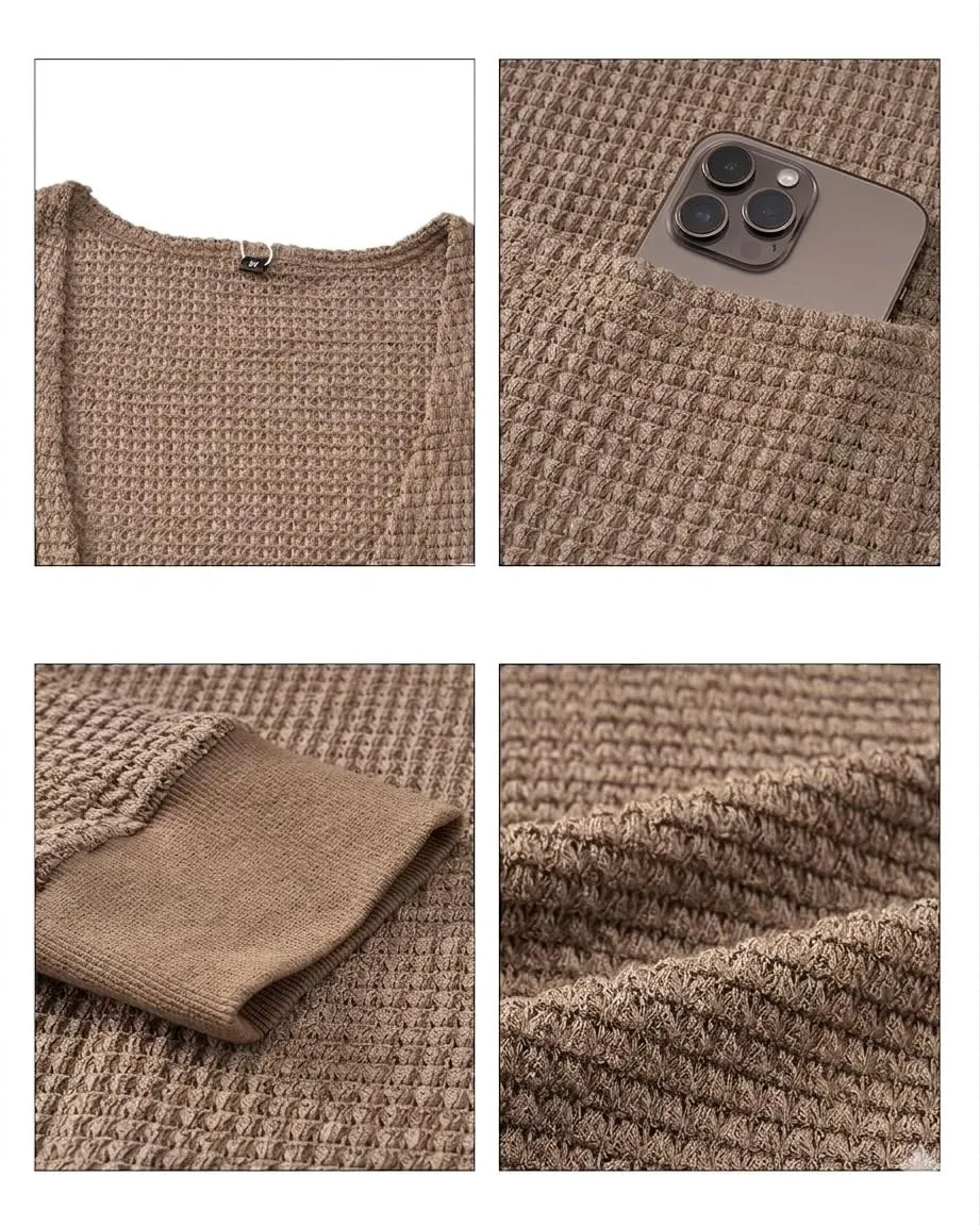 Waffle Knit Longline Cardigan — view 4