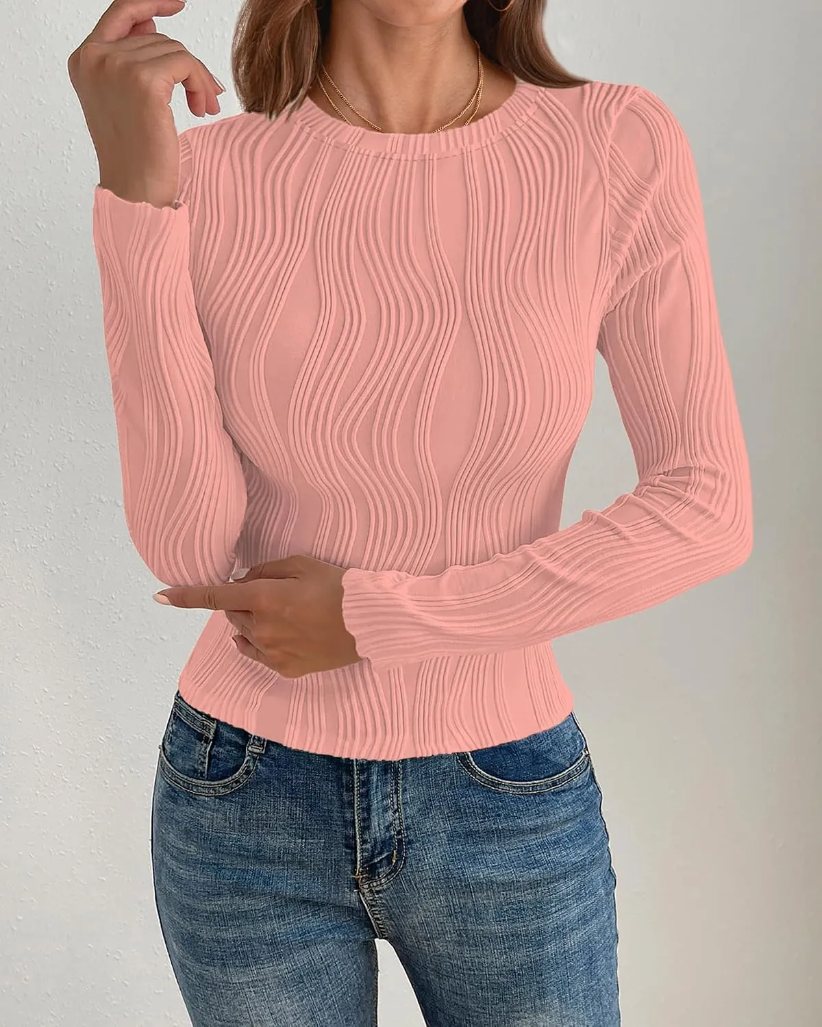 Y2K Long Sleeve Tee — Pink — view 2