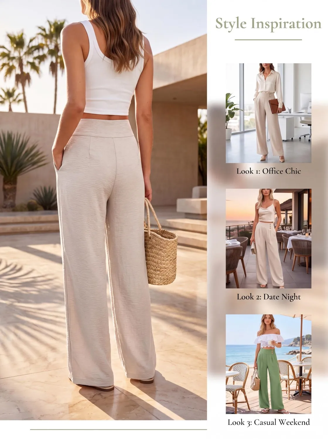 Pleated High Waist Wide Leg Trousers — view 5