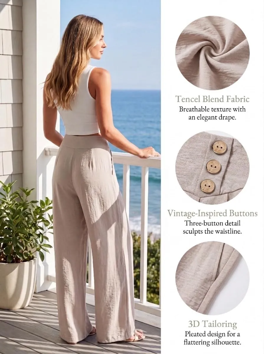 Pleated High Waist Wide Leg Trousers — view 6