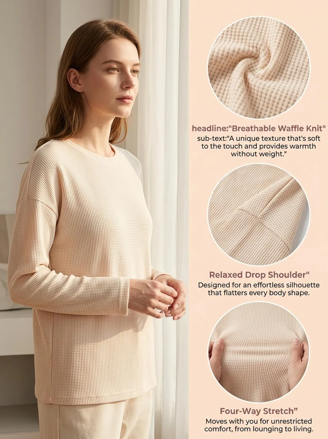 Waffle Knit Long Sleeve Tee — view 5