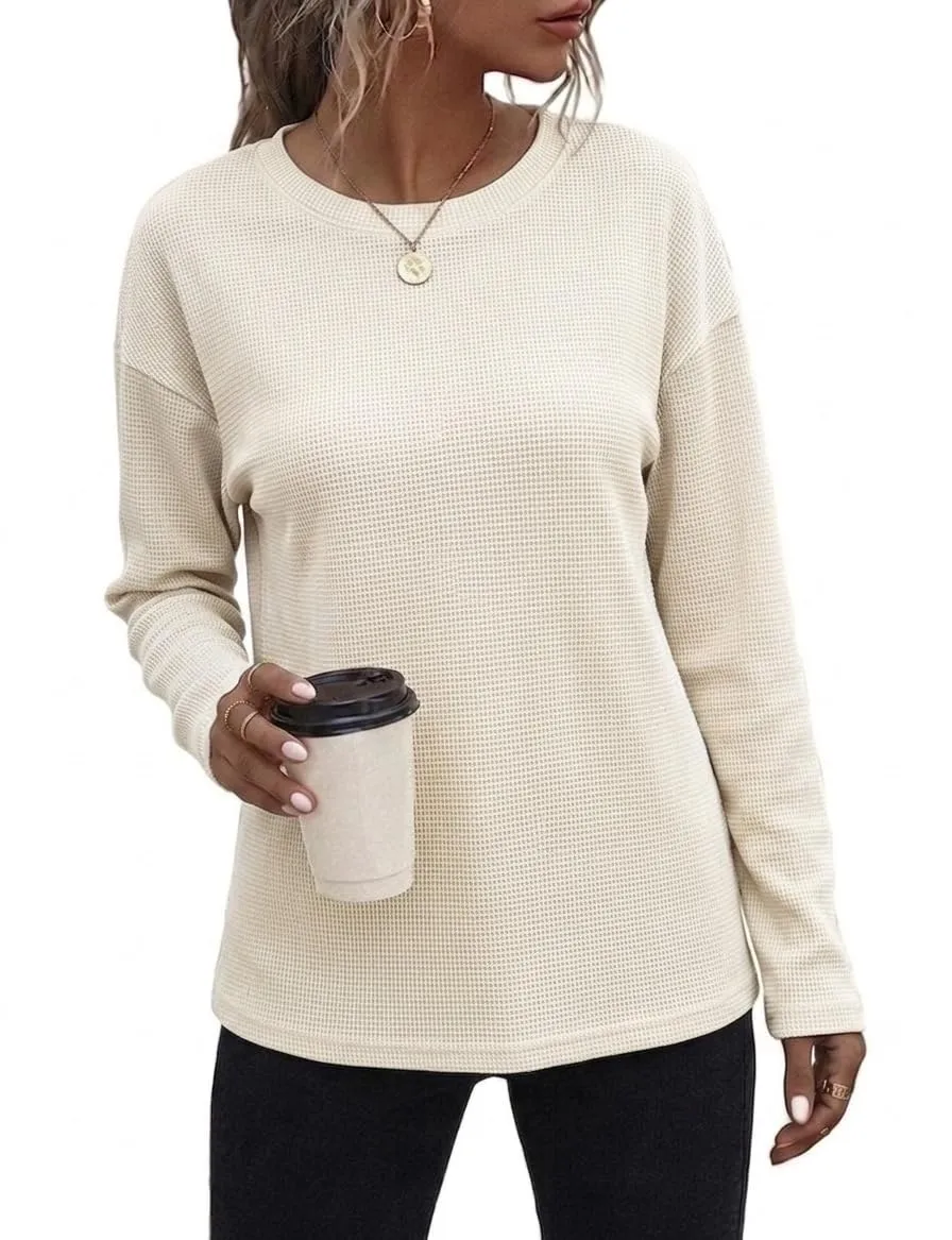 Waffle Knit Long Sleeve Tee