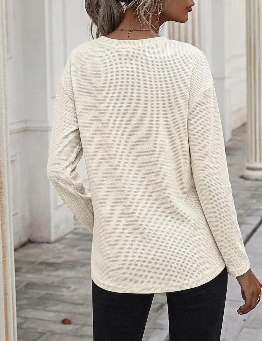 Waffle Knit Long Sleeve Tee — view 3