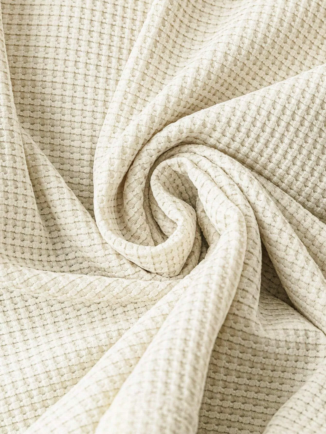 Waffle knit fabric detail